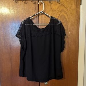 Torrid Black Lace Accent Dolman Blouse Size 3